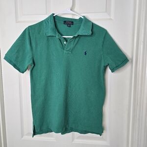 Polo by Ralph Lauren Boys Pique Green Polo Shirt‎ Cotton L (14-16)